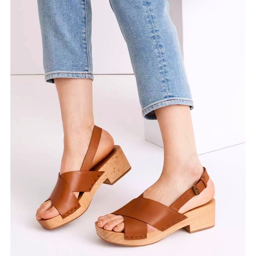 Madewell The Farrah Slingback Clog in English Leather! EUC!